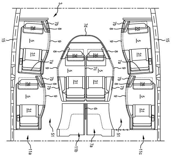 Part of Singapore Airlines' patent application for its new 777-9 first class cabin.