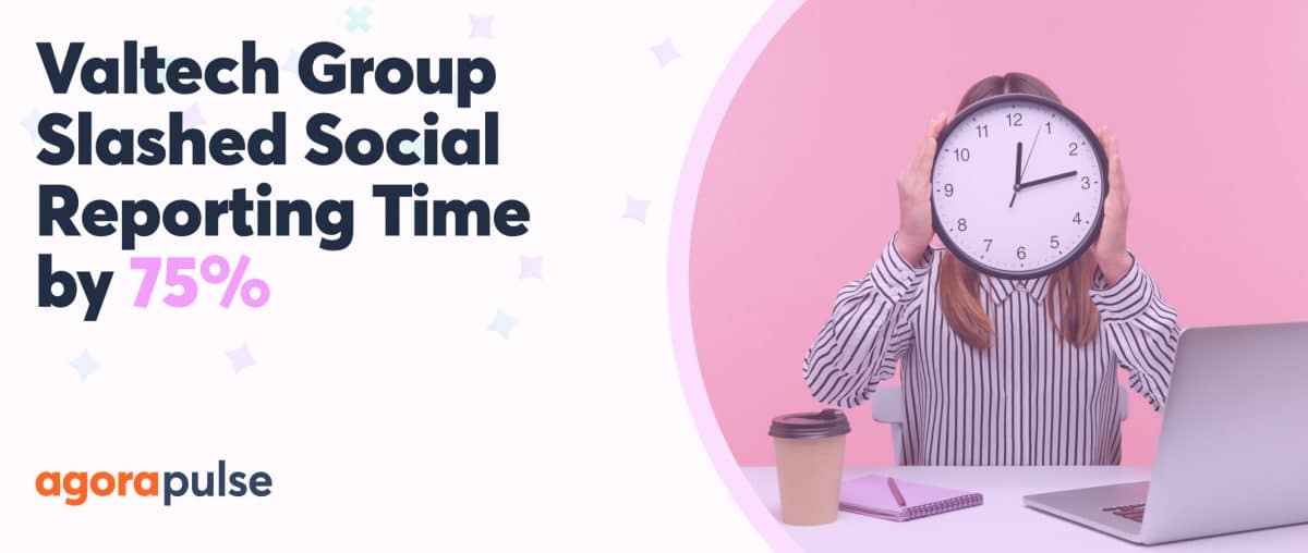 Feature image of How Valtech Group Slashed Social Media Reporting Time by 75% with Agorapulse Feature image of How Valtech Group Slashed Social Media Reporting Time by 75% with Agorapulse