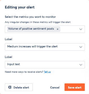 Alert dialog box from Agorapulse Listening